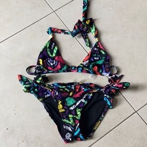 Victoria’s Secret Black Print Bikini Set